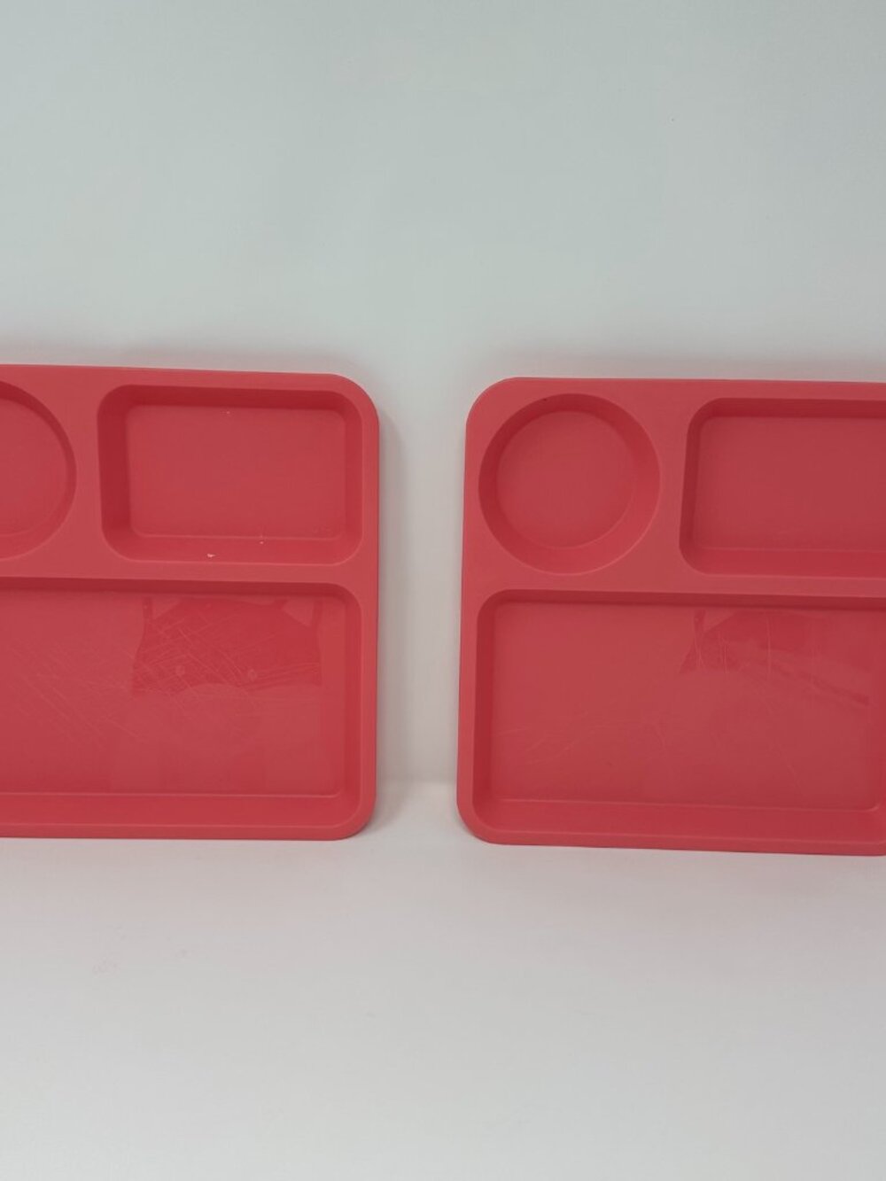 Set of 2 Pillowfort Divided Squares Trays / Plates Target, Pink, 9 1/2"